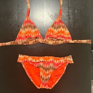 Women 2 Piece Orange Bikini Set